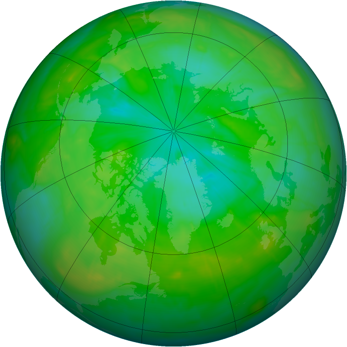 Arctic ozone map for 18 July 2009